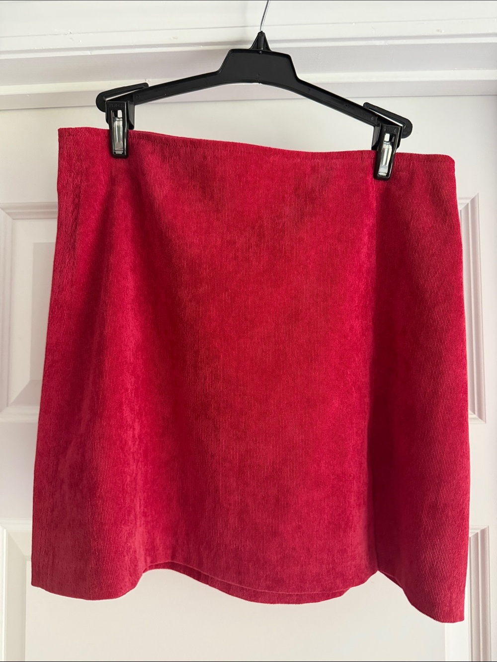 Red Women's Suede Mini Skirt